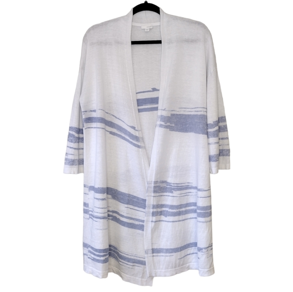 J. Jill Linen Cotton Coastal Grandma Open Front Knit Woman's Cardigan